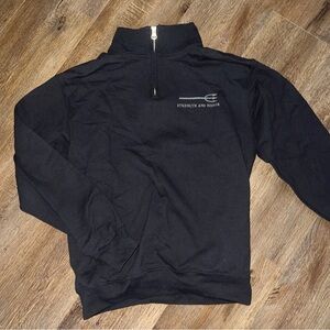 Black navy steel half zip up